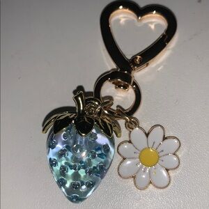 Strawberry and Daisy purse/bag charm keychain